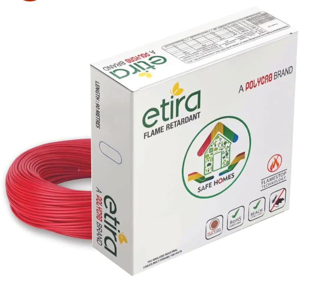 POLYCAB ETIRA PLUS, 90m [4.00 sq. mm, Red]